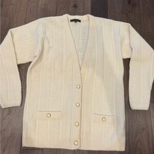 ANTONIO MELANI Cream Button-Up Cardigan